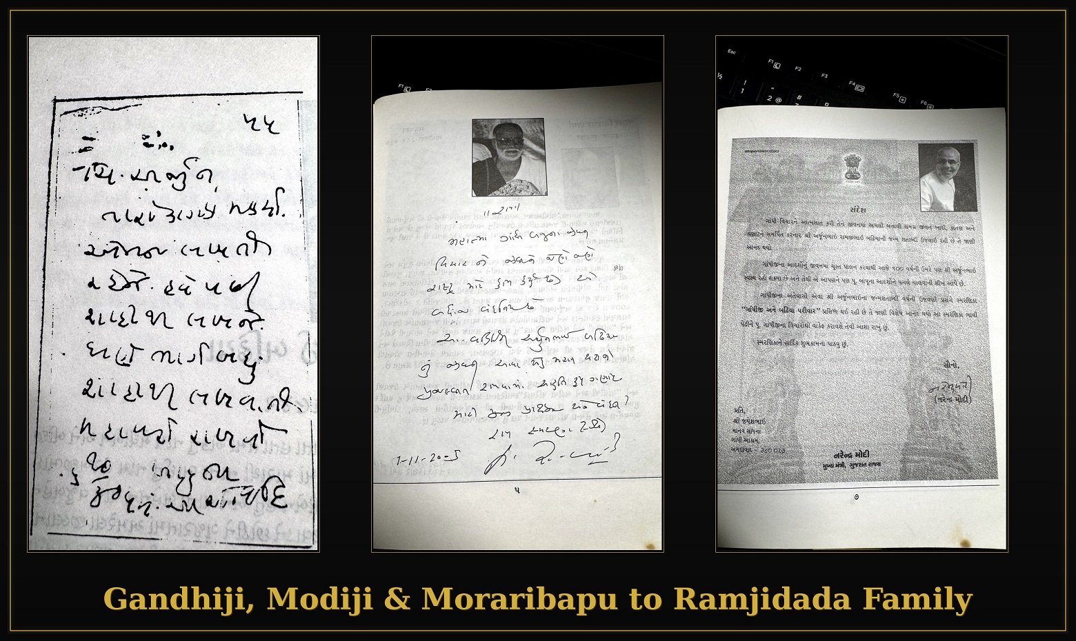 Rathod Family Historical Letters - Gandhiji, Modiji and Moraribapu Letters to Ramjidada Rathod Family